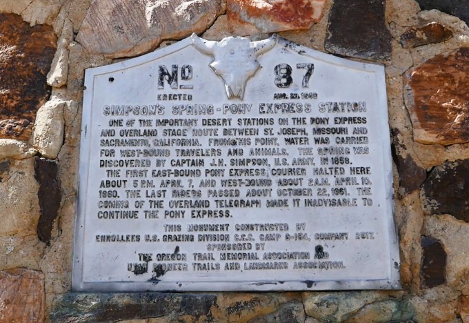 Simpson Springs Plaque