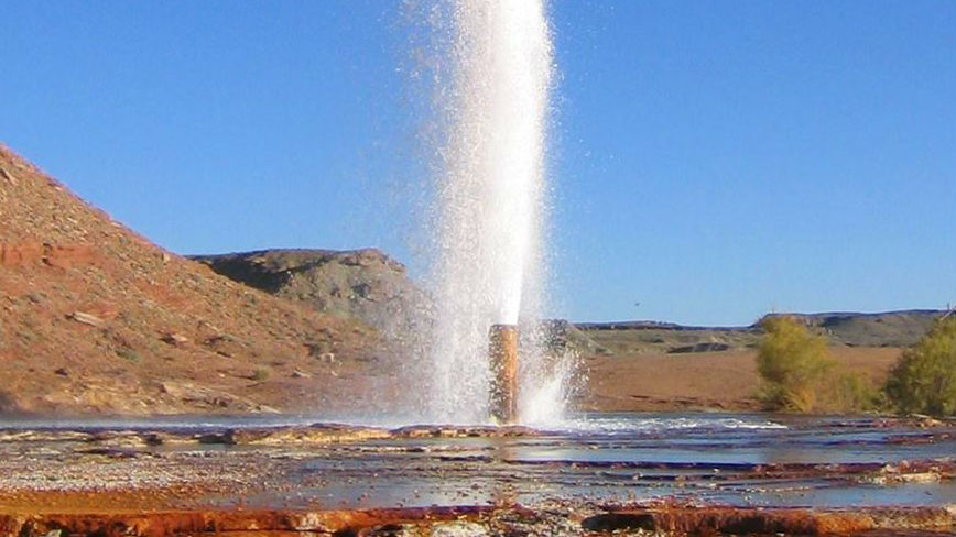 Crystal Geyser During an Eruption