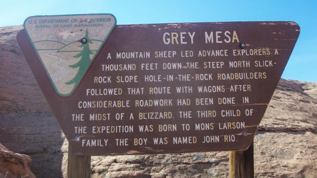 Grey Mesa Sign