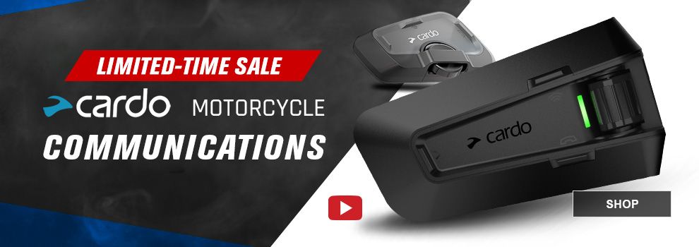 Limited-Time Sale, Cardo Motorcycle Communications, a couple of communication devices, link, shop