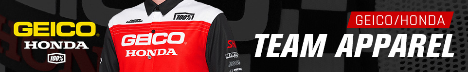 Geico Honda Jersery with Team Apparel next to it
