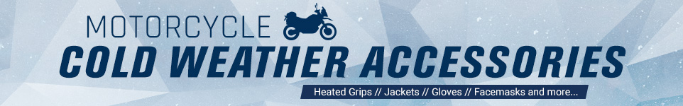 Motorcycle Cold Weather Accessories - Heated grips // Jackets // Gloves // Facemasks and more..