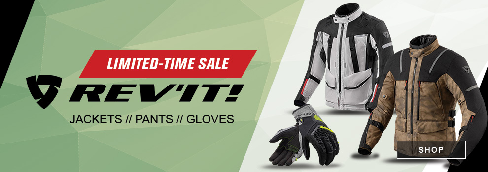 Limited-Time Sale, REVIT, Jackets, Pants, and Gloves, a couple of jackets and a pair of gloves, link, shop