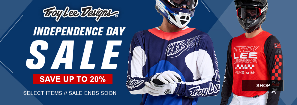 Troy Lee Designs, Independence Day Sale, Save up to 20%, select items, sale ends soon, link