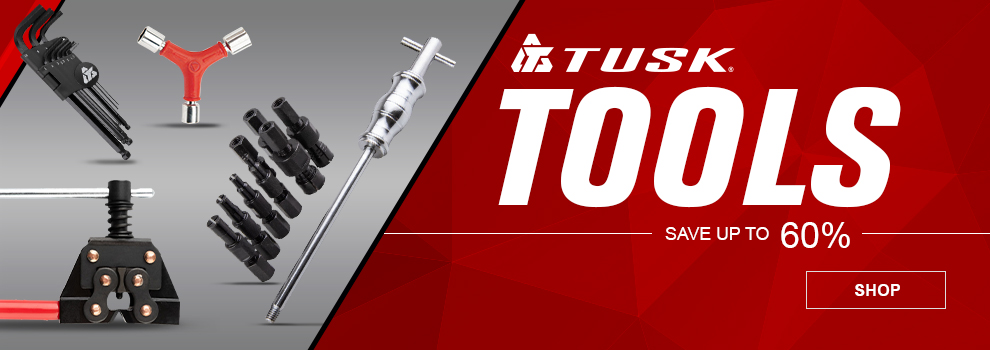 Tusk Tools, Save up to 60 percent, a collage of Tusk tools, link, shop