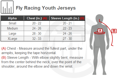 Size Chart For Youth Fly Racing Jersey