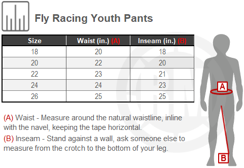 Size Chart For Youth Fly Racing Pants