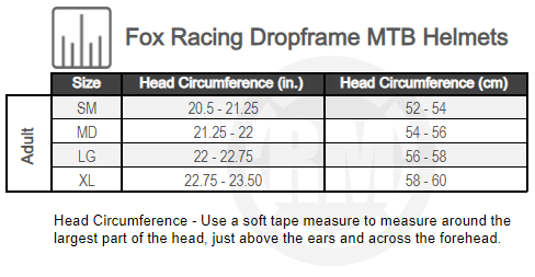 Helmet Size Chart