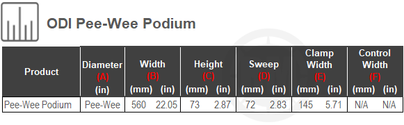 Size Chart For ODI Pee-Wee Podium Handlebar
