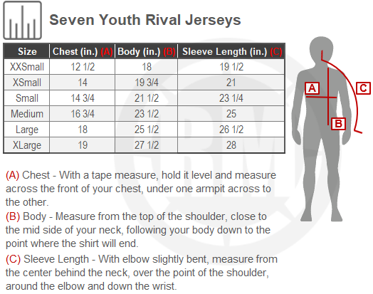 Size Chart For Youth Seven Rival Rampart Jersey