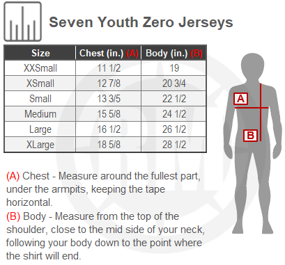 Size Chart For Youth Seven Zero Vanguard Over Jersey