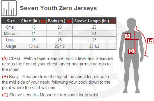 Size Chart For Youth Seven Zero Ethika Compression Jersey