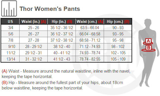 Size Chart For Womens Thor Sector Urth Pants