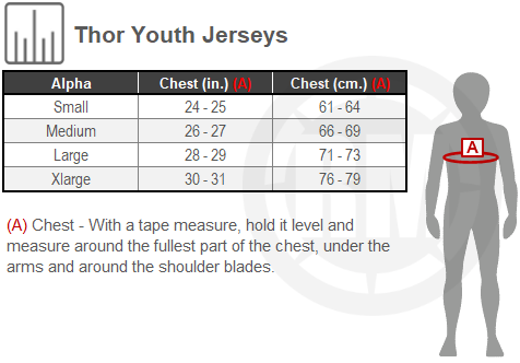 Size Chart For Youth Thor Pulse Cube Jersey