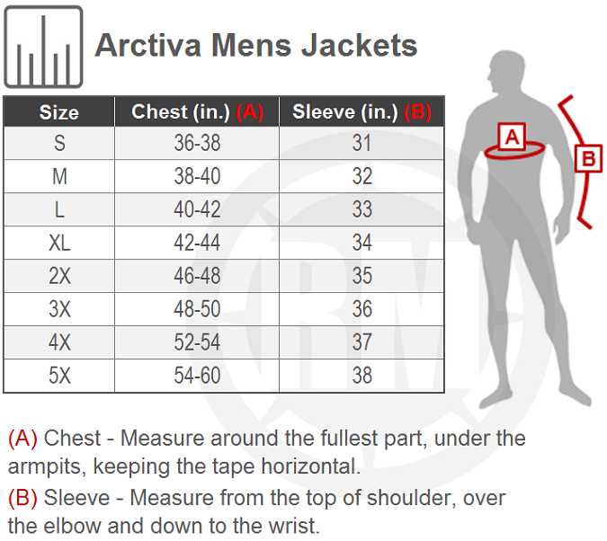 Arctiva Comp RR Shell Jacket Size Chart