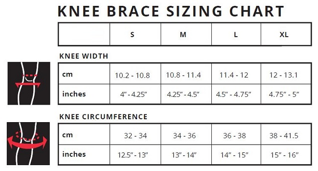 Leatt Z-Frame Knee Braces Size Chart