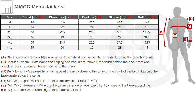 Jacket Size Chart