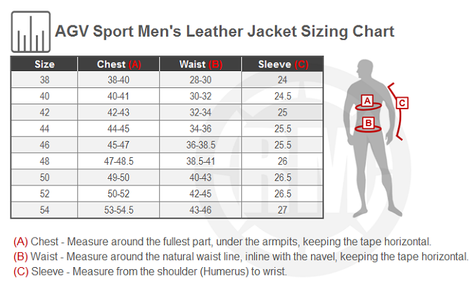 Agv Leathers Size Chart