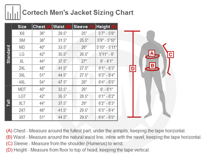 Jacket Size Chart