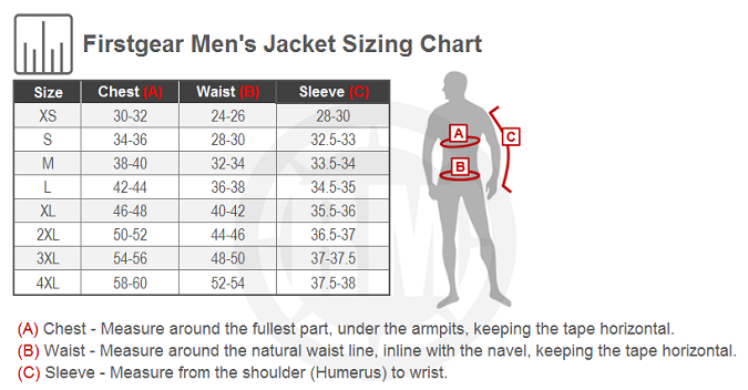 First Gear Thermo Suit Sizing Chart