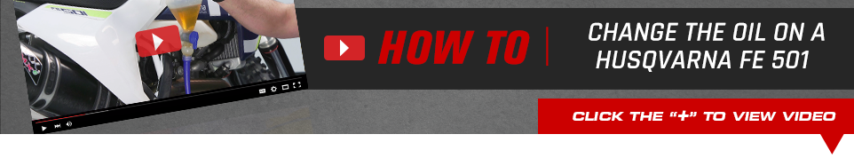How To: Change the oil on a Husqvarna FE 501 - Click below to view video